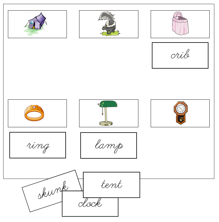 Step 2: Sheets & Labels - CURSIVE - Montessori Print Shop Digital Download phonics lesson
