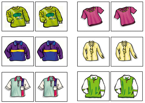 Shirt Match-Up & Memory Game - Montessori Print Shop Digital Download