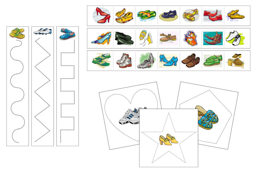 Shoes Cutting Work - Preschool Activity - Montessori Print Shop Digital Download