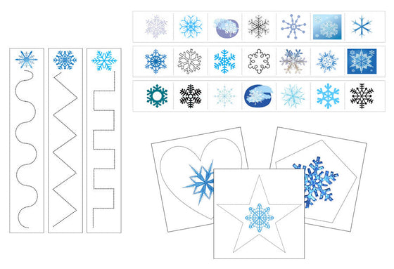 Snowflakes Cutting Work - Preschool Activity by Montessori Print Shop