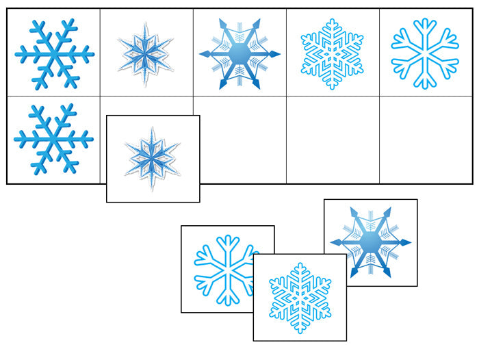 Snowflake Match-Up Game - Montessori Print Shop Digital Download