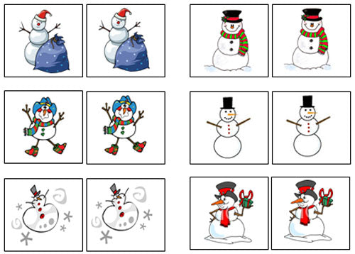 Snowman Match-Up & Memory Game - Montessori Print Shop Digital Download