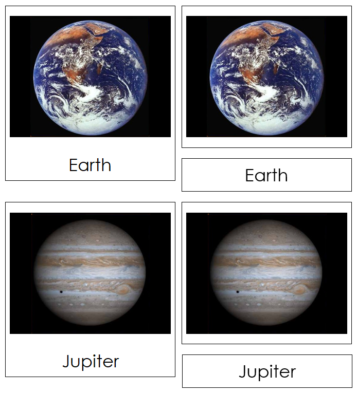 solar system nomenclature 3-part cards - Montessori Print Shop Digital Download astronomy cards