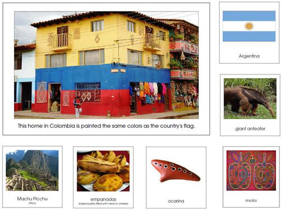 South America Geography Bundle - Montessori geography cards