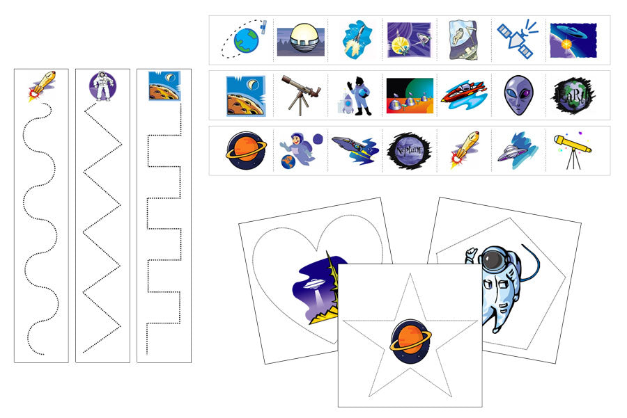 Space Cutting Work - Montessori Print Shop Digital Download preschool activity