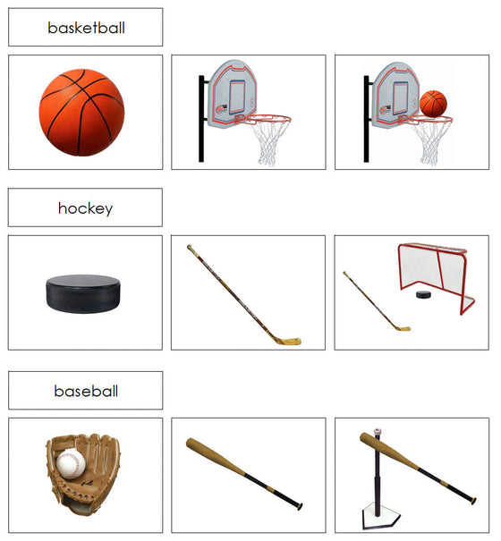 Sports & Equipment Cards - Montessori Print Shop