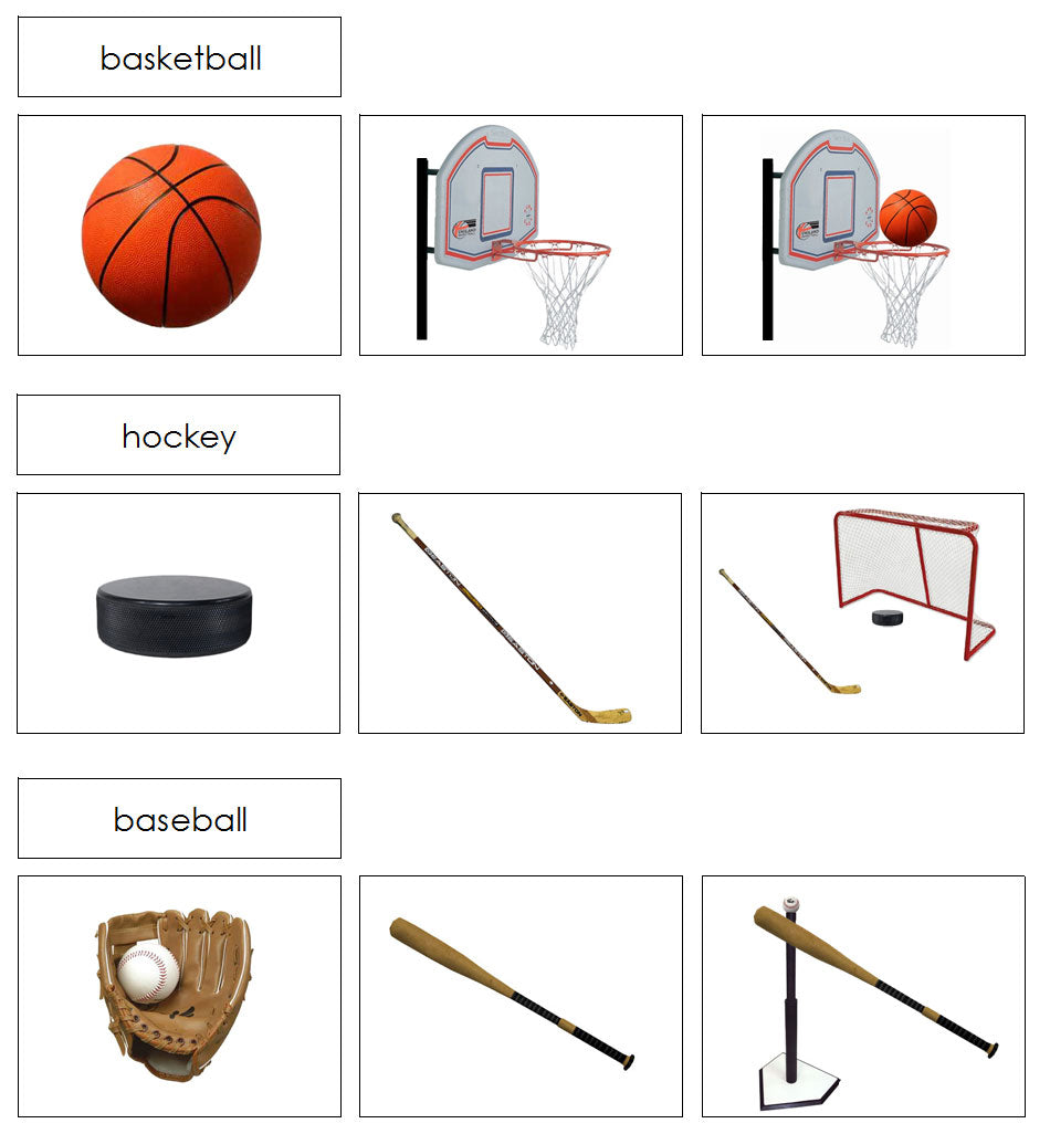 Sports & Equipment Cards - Montessori Print Shop Digital Download