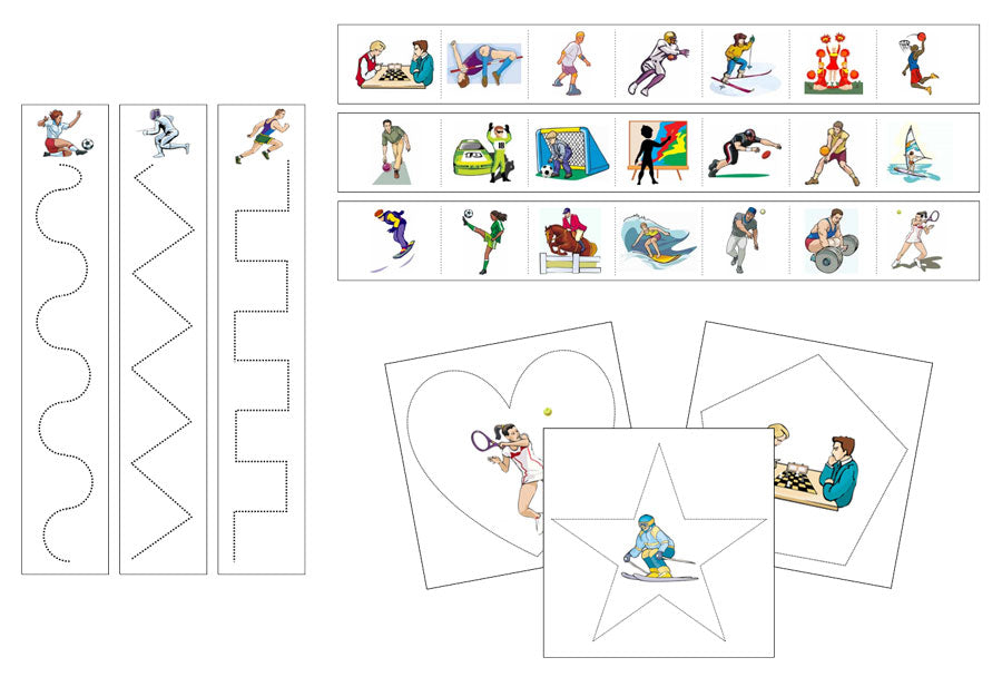 Sports & Leisure Cutting Work - Preschool Activity - Montessori Print Shop Digital Download