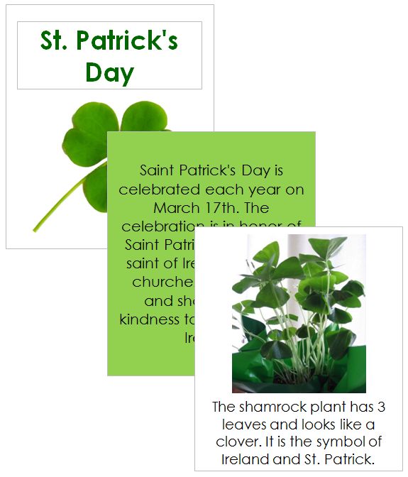 St. Patrick's Day Celebration Cards - Montessori Print Shop Digital Download