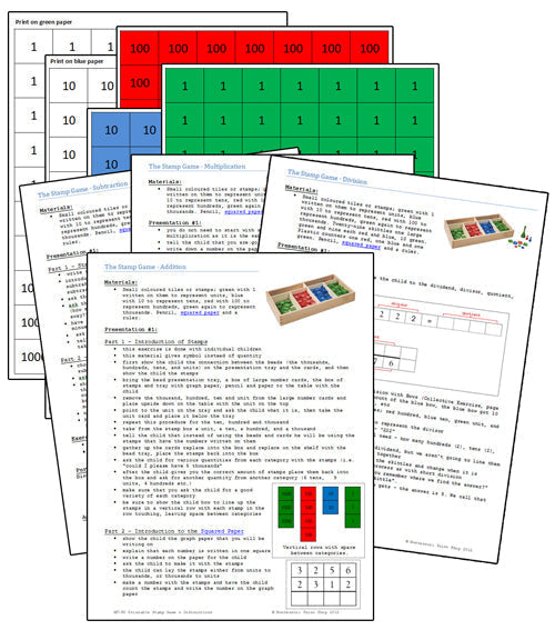 Printable Montessori Stamp Game with Instructions - Montessori Print Shop Digital Download