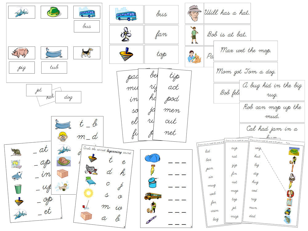 Montessori Step 1 Language Series Bundle - CURSIVE - Montessori Print Shop Digital Download Phonics Program