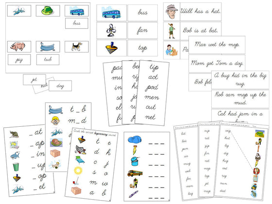 Montessori Step 1 Language Series Bundle - CURSIVE - Montessori Print Shop Digital Download Phonics Program