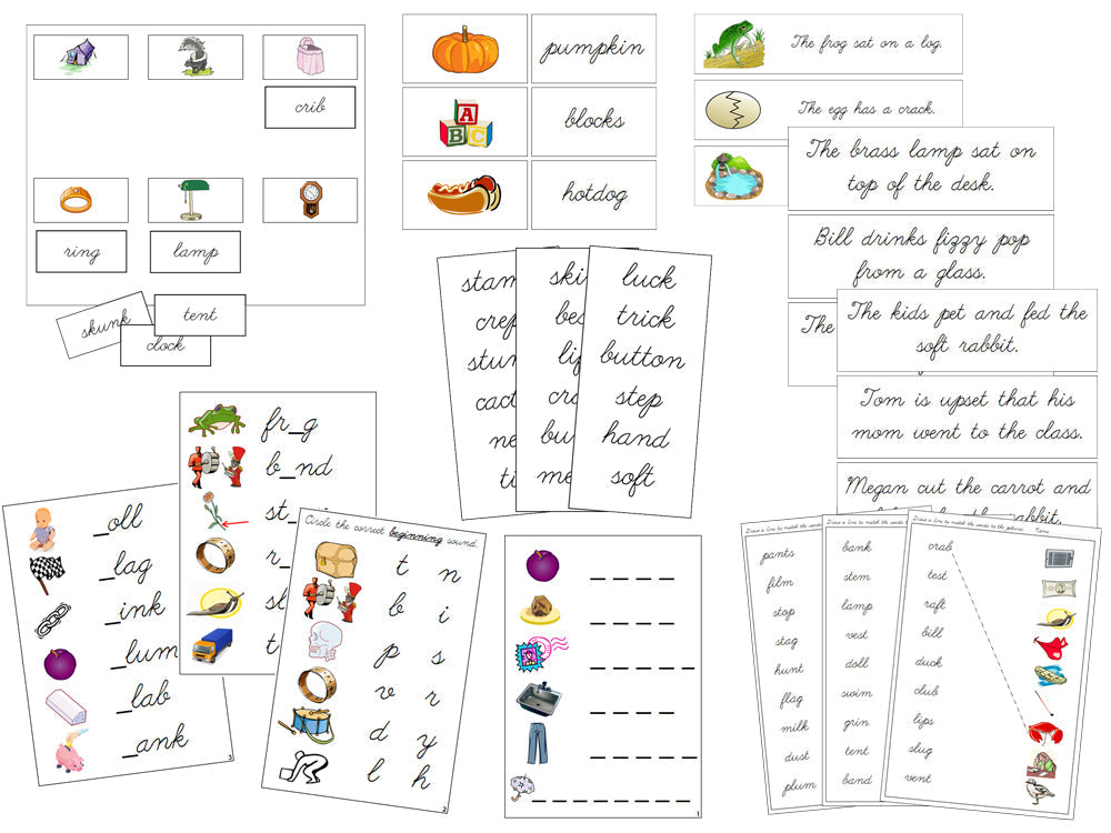 Montessori Step 2 Language Series Bundle - CURSIVE - Montessori Print Shop Phonics Language Program
