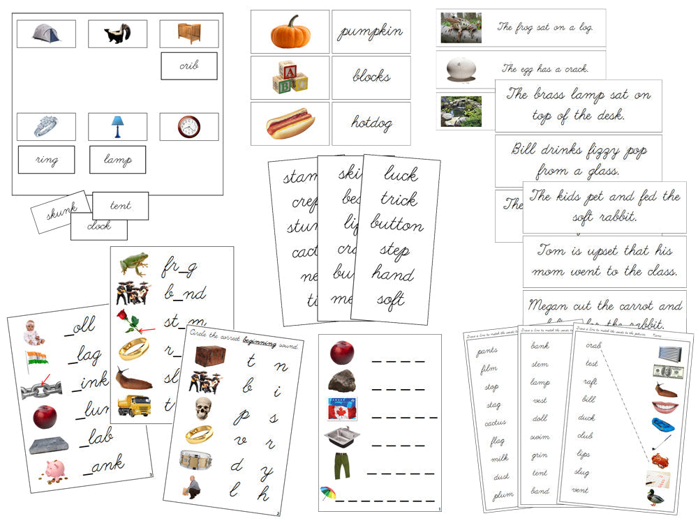 Montessori Step 2 Language Series Bundle (photos) - CURSIVE - Montessori Print Shop Digital Download Phonics Language Program