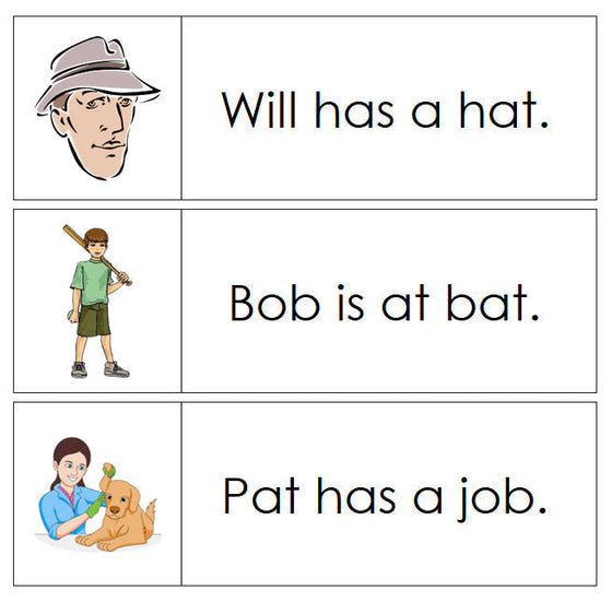 Step 1: Sentence Cards - Set 1 - Montessori Print Shop Digital Download phonics program