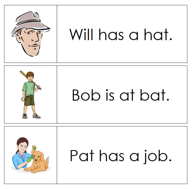 Montessori Step 1 Phonetic Language Series Bundle - Phonetic Sentence Cards (set 1) - Montessori Print Shop Phonics Language Series