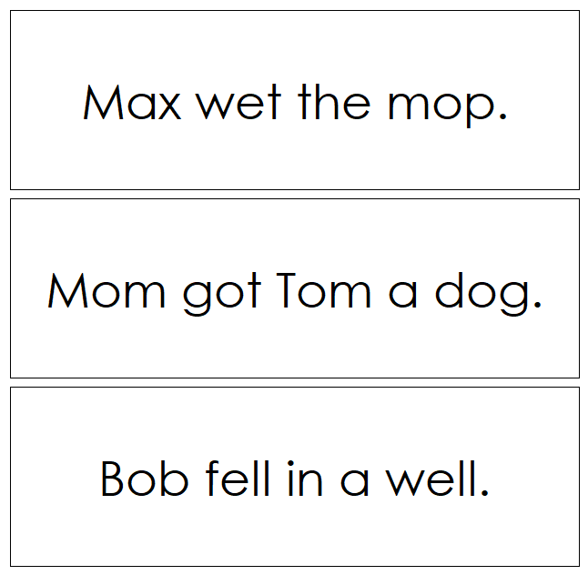 Montessori Step 1 Phonetic Language Series Bundle - Phonetic Sentence Cards (set 2) - Montessori Print Shop Phonics Language Series
