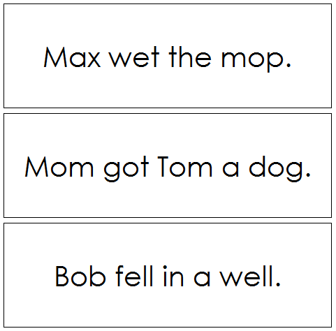 Step 1: Sentence Cards Set 2 - Montessori language cards