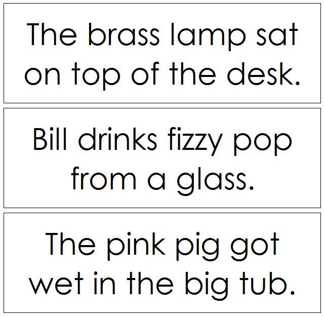 Montessori Step 2 Language Series Bundle - Phonetic Sentence Cards (set 3) - Montessori Print Shop Digital Download phonics program