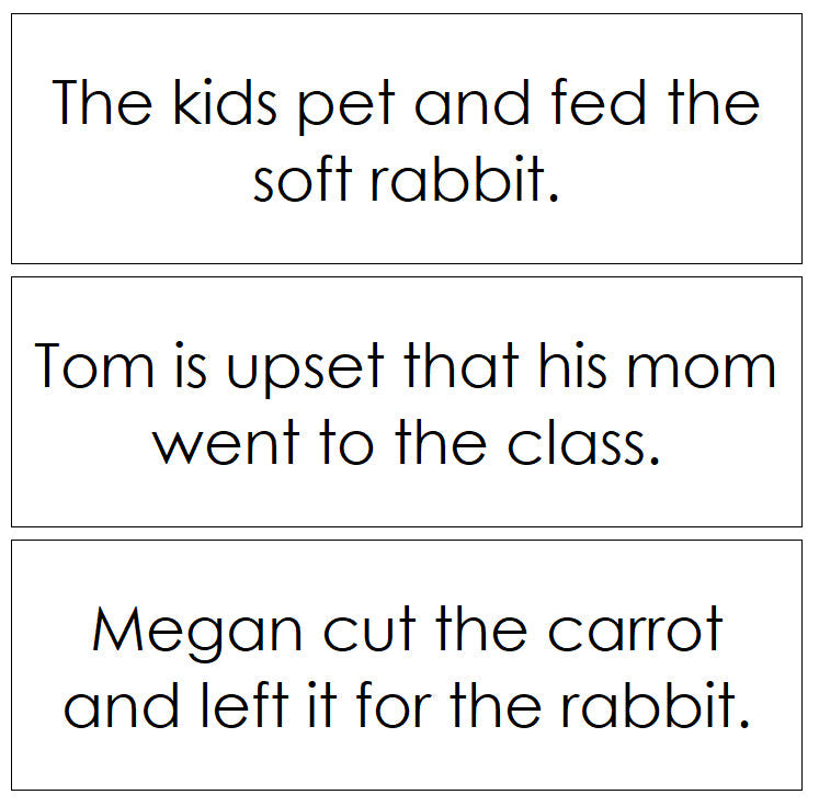 Montessori Step 2 Language Series Bundle - Phonetic Sentence Cards (set 2) - Montessori Print Shop phonics program