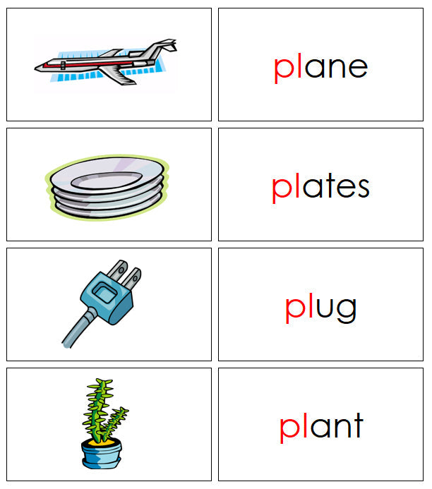 Montessori Step 3 Language Series Bundle - Blends and Digraphs Word and Picture Cards - Montessori Print Shop language program