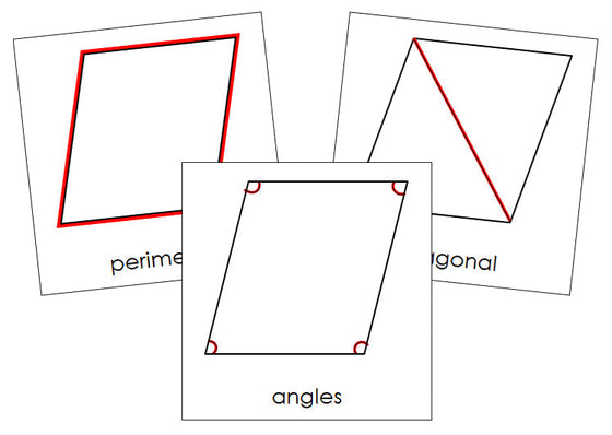 Study of a Rhombus Cards - Montessori Print Shop geometry