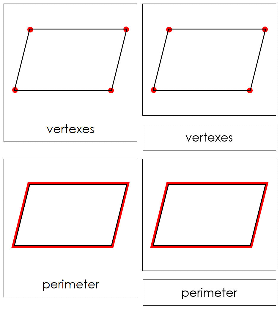 The Study of a Parallelogram 3-Part Cards - Montessori Print Shop Digital Download