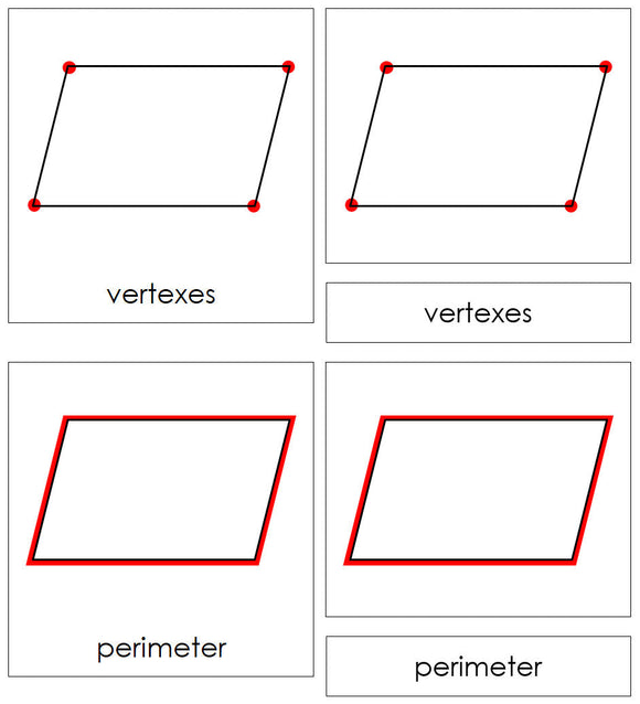 The Study of a Parallelogram 3-Part Cards - Montessori Print Shop Digital Download