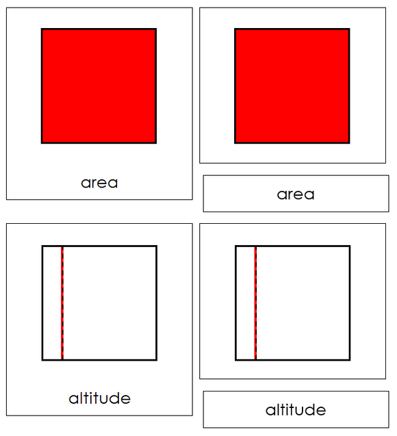 Study of a Square Cards - Montessori Print Shop geometry cards