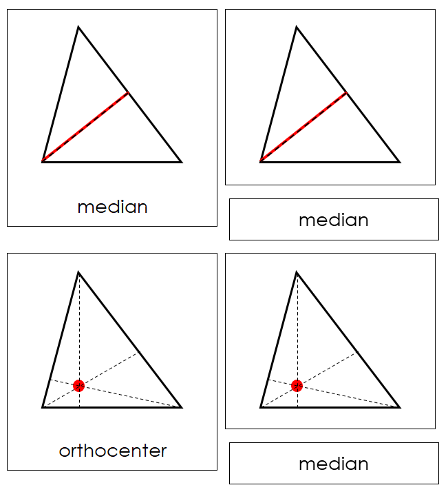 Study of a Triangle 3-Part Cards - Montessori Print Shop Digital Download geometry cards