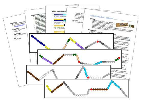 Montessori Subtraction Snake Game Task Cards & Instructions - Montessori Print Shop