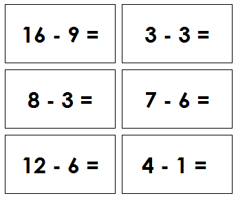Montessori Subtraction Equation Slips - Montessori Print Shop Digital Download