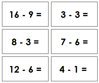 Montessori Subtraction Equation Slips - Montessori Print Shop