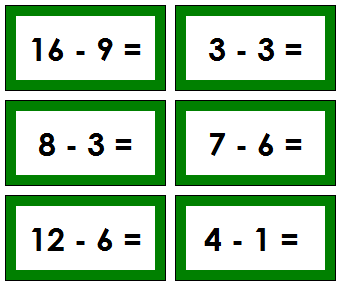 Montessori Subtraction Equation Slips - Montessori Print Shop