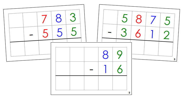 Montessori Subtraction Command Cards (color) - Montessori Print Shop Digital Download