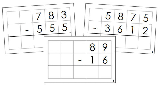 Montessori Subtraction Command Cards - Montessori Print Shop