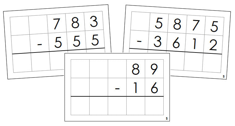 Montessori Subtraction Command Cards - Montessori Print Shop