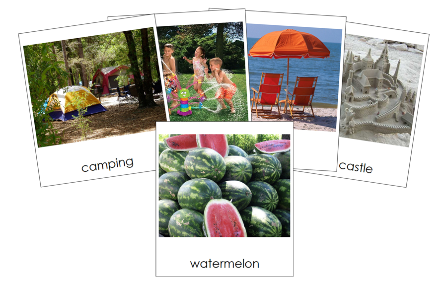 Types of Summer Season Images 3-Part Cards - Montessori Print Shop Digital Download