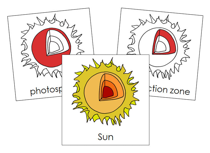 Parts of the Sun Nomenclature Cards - Montessori Print Shop