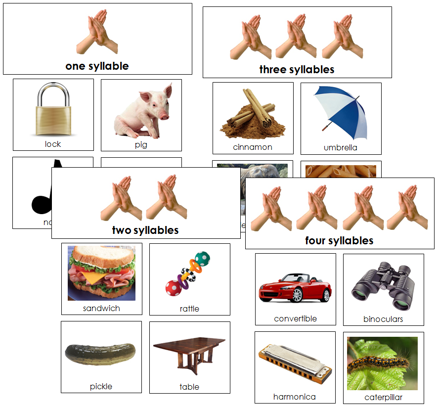 syllable sorting cards - Montessori Print Shop Digital Download grammar