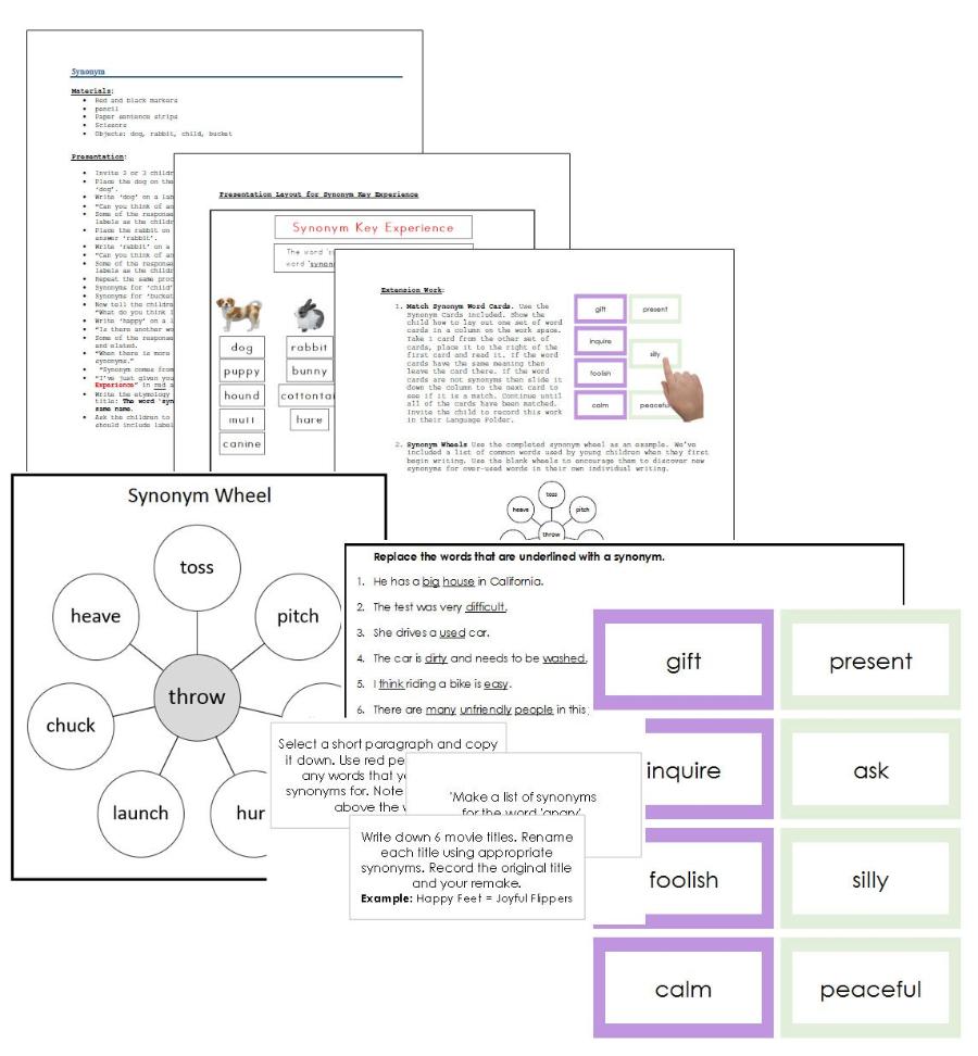 Elementary Montessori Synonym Key Experience - Montessori Print Shop Digital Download