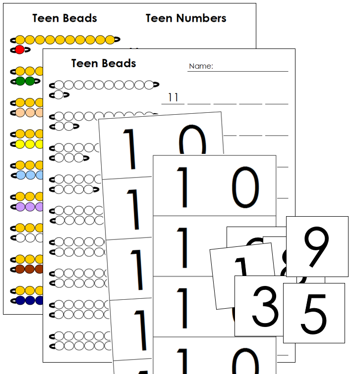 Printable Montessori Teen Beads, Boards and Worksheets - Montessori Print Shop Digital Download