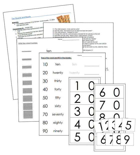 Montessori Ten Boards, Boards, and Worksheets  - Montessori Print Shop