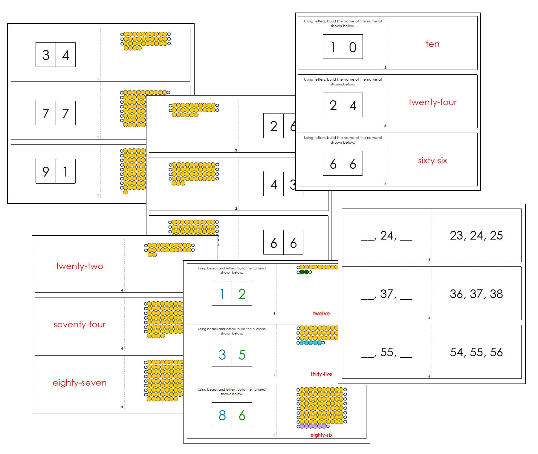 Ten Boards & Beads Activity Set - Montessori Print Shop