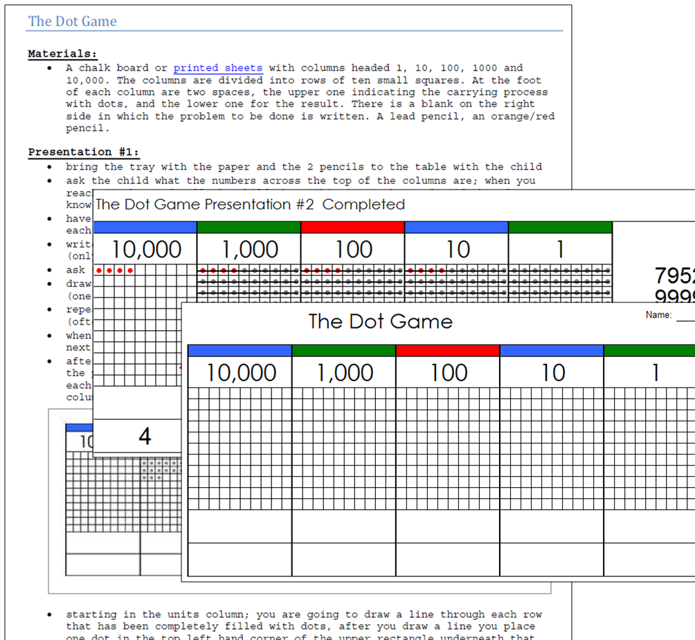 Printable Montessori Dot Game - Montessori Print Shop