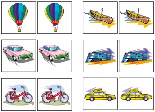 Transportation Match-Up & Memory Game - Montessori Print Shop Digital Download