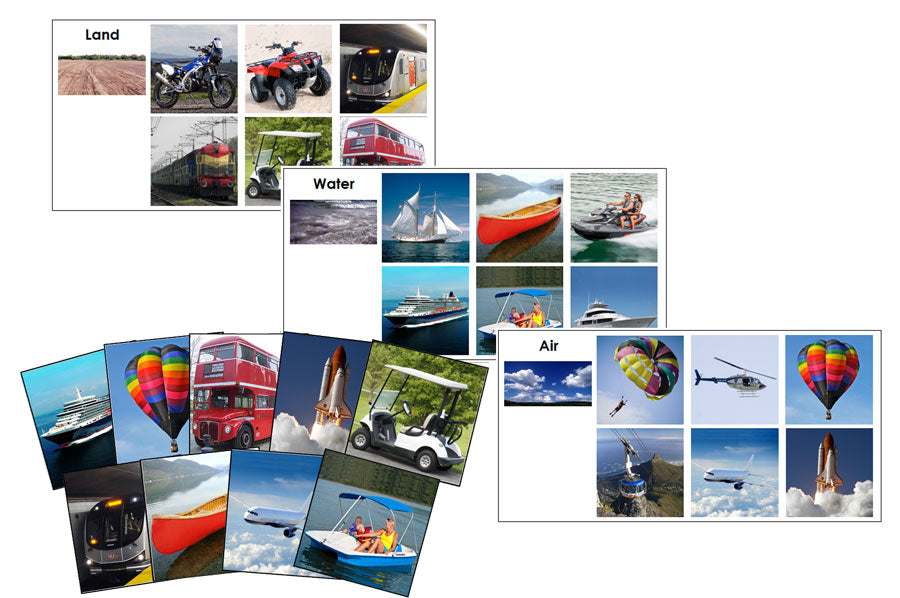 Transportation Sorting Cards - Montessori Print Shop Digital Download