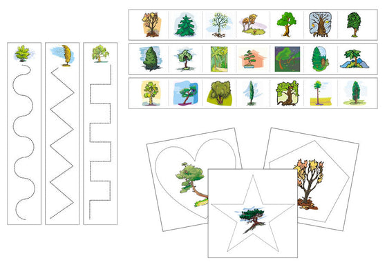 Trees Cutting Work - Preschool Activity - Montessori Print Shop Digital Download