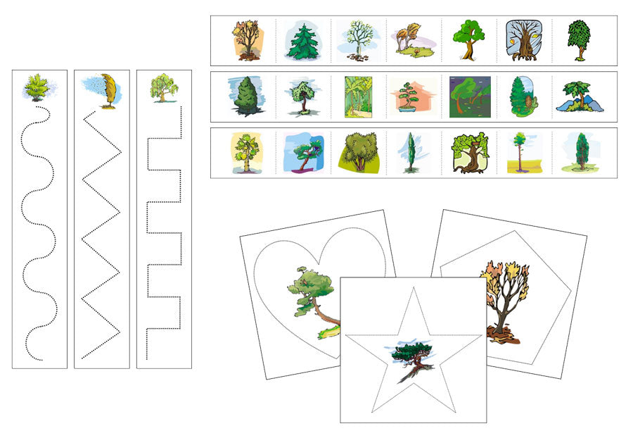 Trees Cutting Work - Preschool Activity - Montessori Print Shop Digital Download