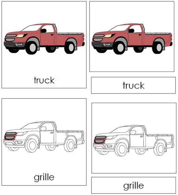 Truck Nomenclature Cards - Montessori Print Shop